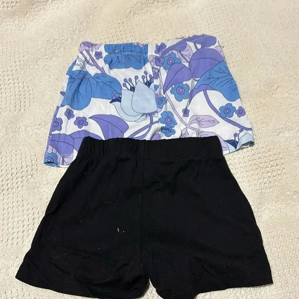 childrens place 5/6 shorts bundle 1 black 1 blue purple white nwot and perfect